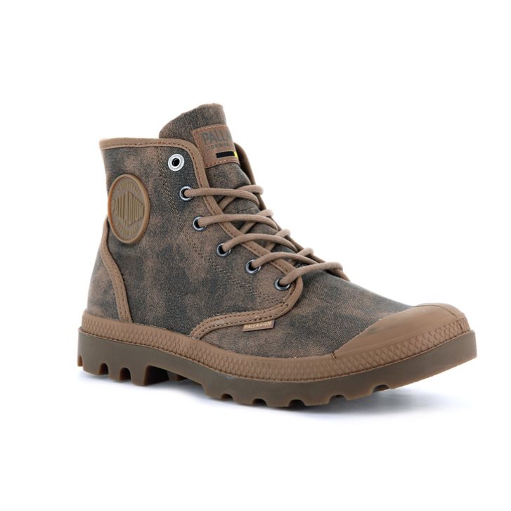 Palladium Pampa Hi WAX Men's Boots Brown | UK R453-JVO